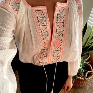 Madewell Bohemian Long Sleeve Cotton Top